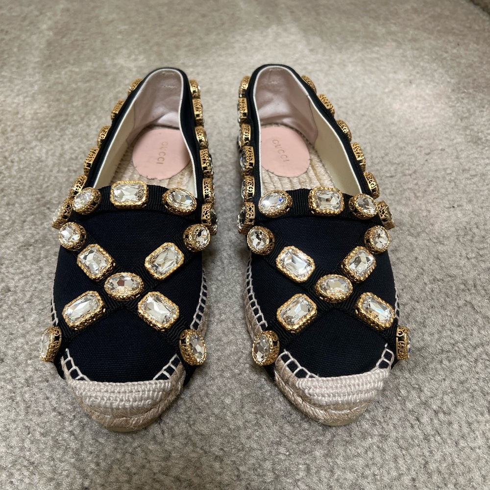 Gucci Espadrille Womens⭐️Size 38⭐️ 100% authentic⭐️Worn only once Brand New⭐️